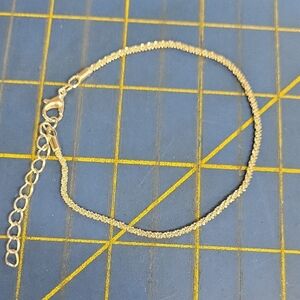 Silver Tone 8" + 2" Extension Bracelet Wrist or Ankle